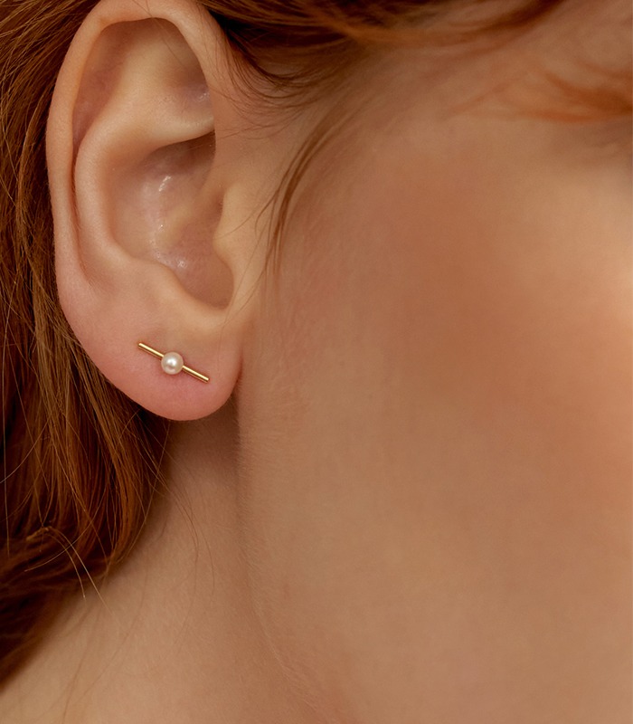 Pearl Stick Earring (14k GOLD)