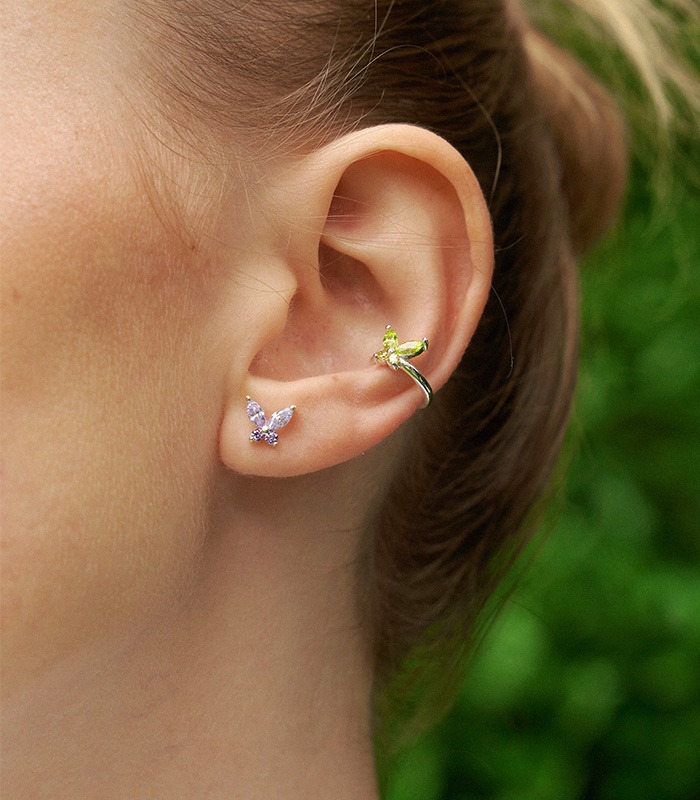 [당일출고] Lilac Cubic Butterfly Earring