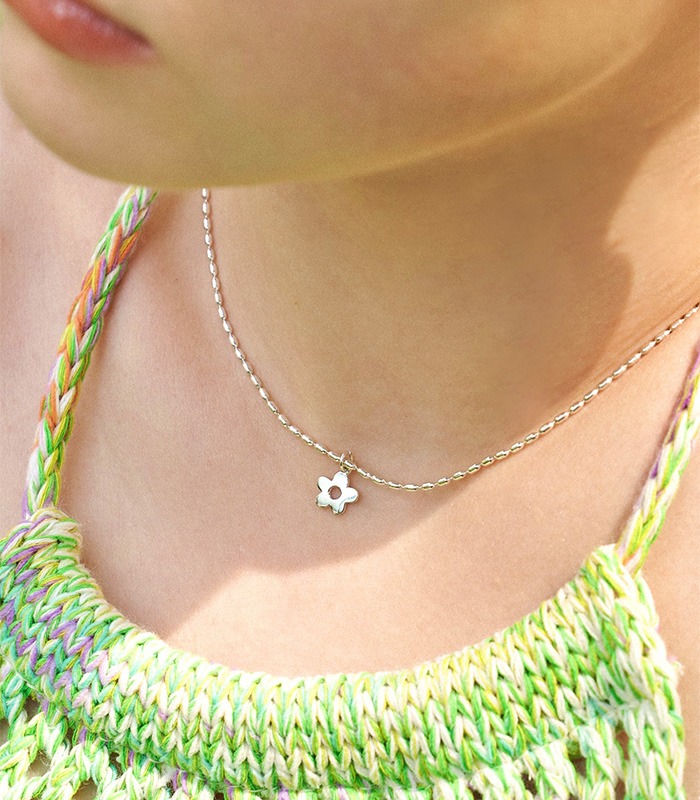 Flower Ball Chain Necklace