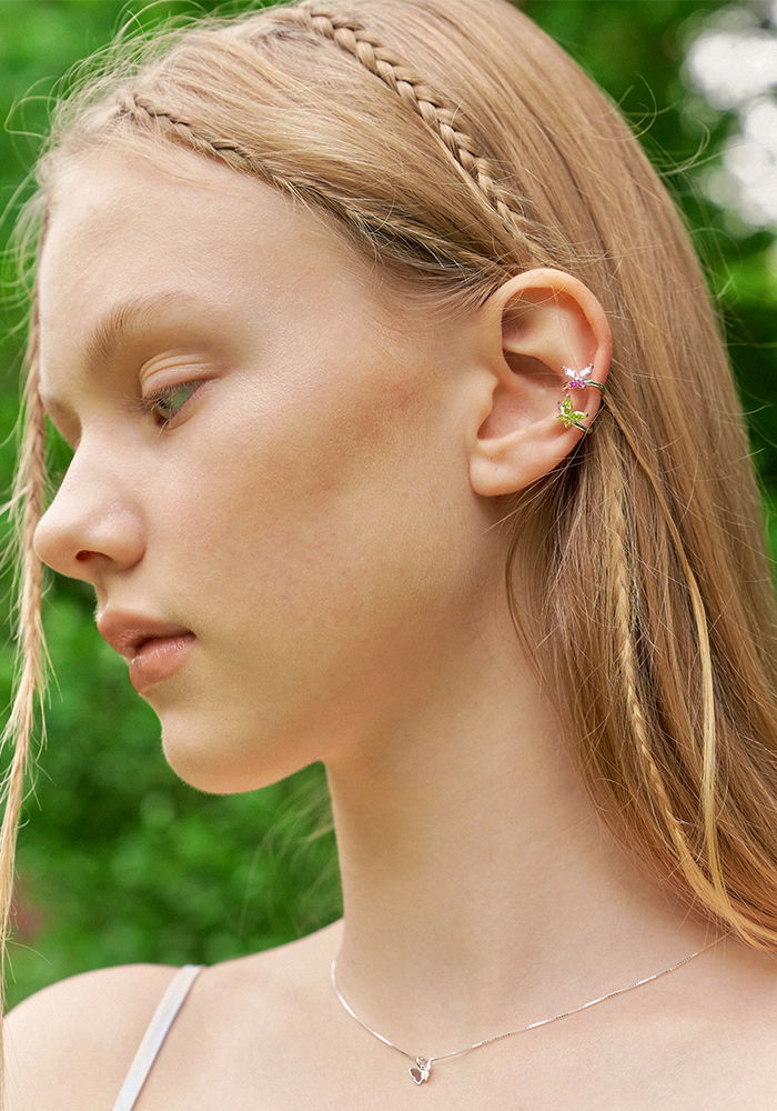 Sunny Lime Cubic Butterfly Earcuff