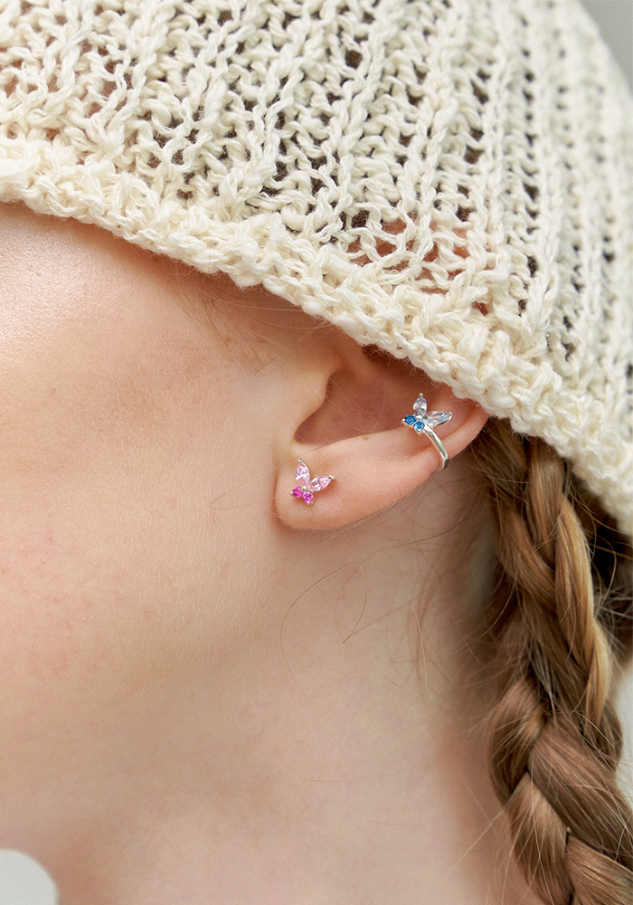 Pink Cubic Butterfly Earring