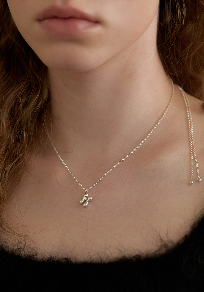 Mini Flow Initial Necklace (classic chain)
