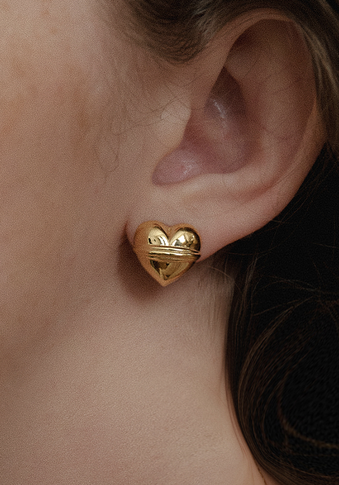 Volume Heart Earring (2color)